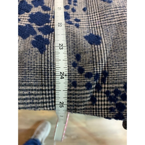 New Step Up Linen Silk Floral Houndstooth Blazer Blue Gray Women's Size 8 (38) - Picture 9 of 10